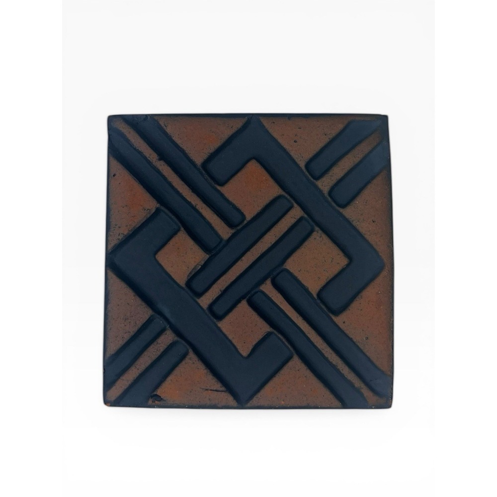 Mercer Moravian‎ Tile Blue Knot Cross Geometric Square Bucks County X Diamond